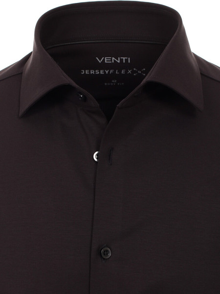 VENTI Slim Fit Camicia Nero Kent Jersey - Vista 1