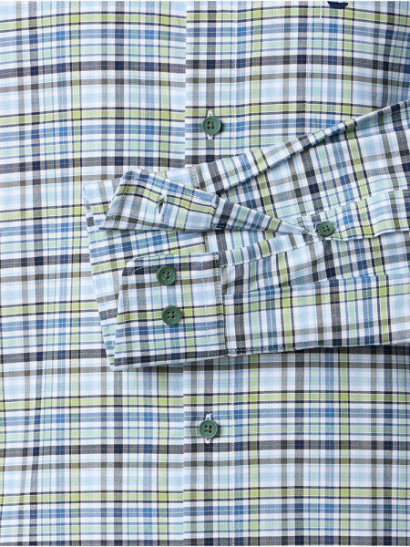 REDMOND Comfort Fit Camicia Verde Button-Down Fein Oxford - Vista 2
