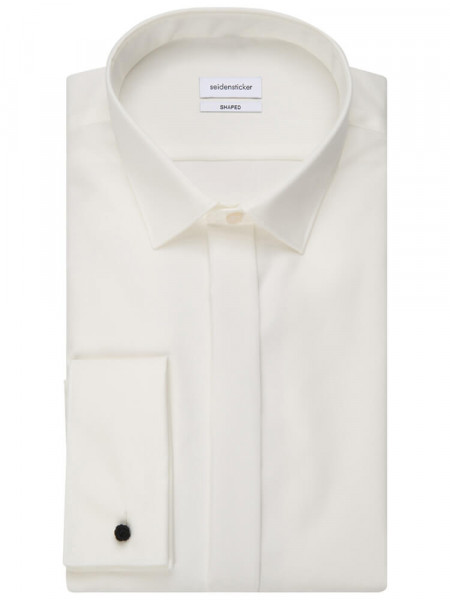 SEIDENSTICKER Tailored Fit Camicia Beige chiaro Business Kent Popeline - Vista 4