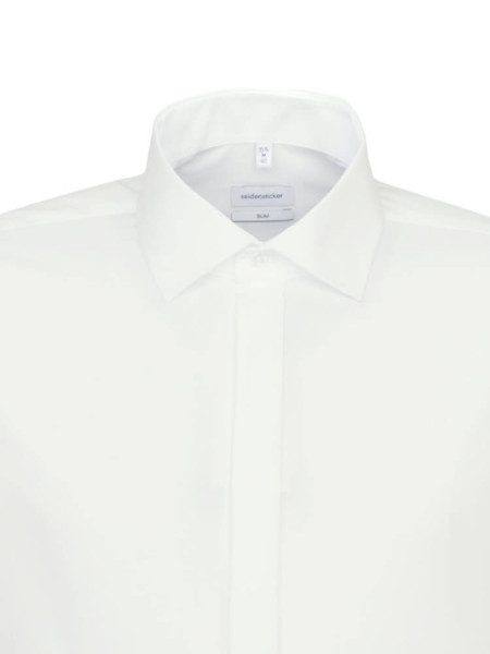 SEIDENSTICKER Slim Fit Camicia Beige chiaro Business Kent Twill - Vista 2