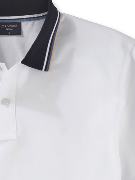 OLYMP Polo Bianco Piqué