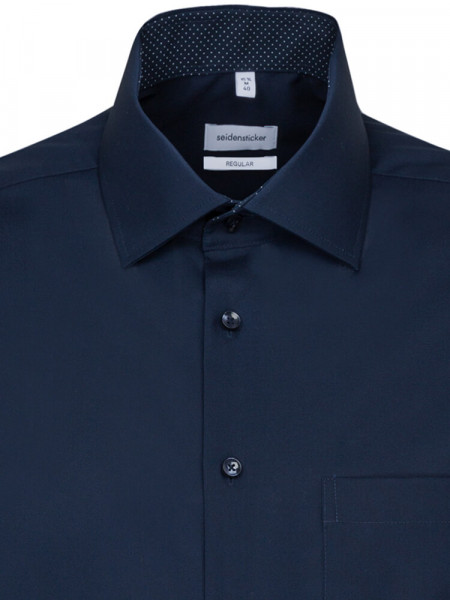 SEIDENSTICKER Regular Fit Camicia Marino Business Kent Popeline - Vista 2