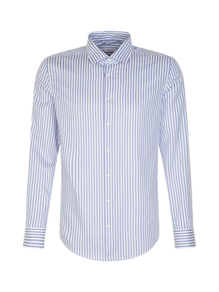 SEIDENSTICKER Slim Fit Camicia Azzurro New Kent Struktur