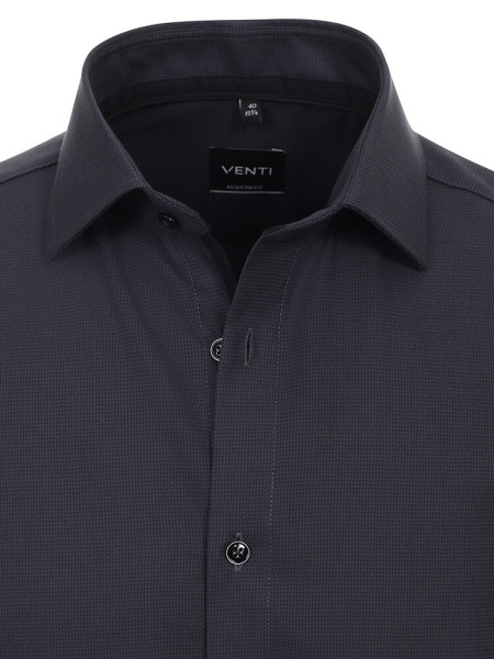 VENTI Regular Fit Camicia Nero Kent Struktur - Vista 1
