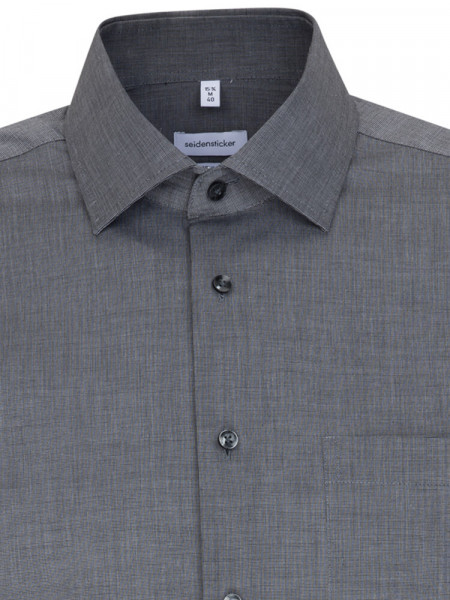 SEIDENSTICKER Regular Fit Camicia Antracite Business Kent Fil à Fil - Vista 2