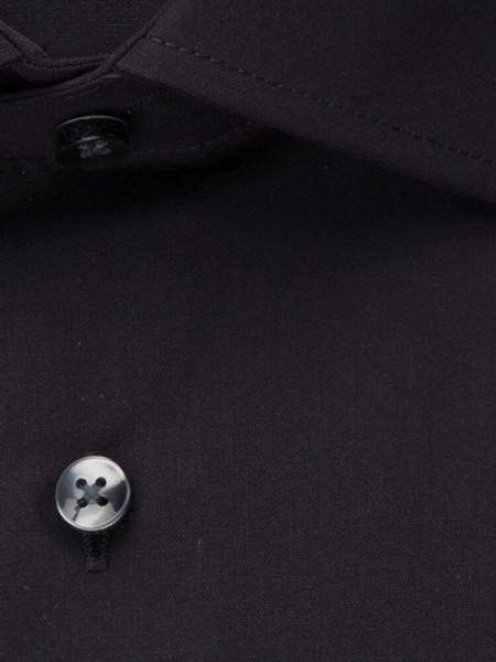 SEIDENSTICKER Regular Fit Camicia Nero Business Kent Popeline - Vista 3