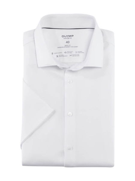 OLYMP Slim Fit Camicia Bianco Modern Kent Jersey | Camicie Uomo