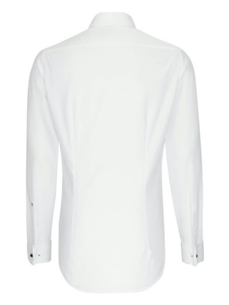 SEIDENSTICKER Slim Fit Camicia Beige chiaro Business Kent Twill