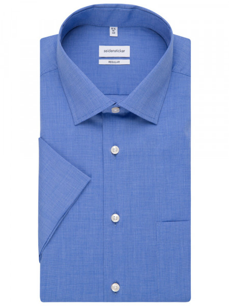 SEIDENSTICKER Regular Fit Camicia Blu medio Business Kent Fil à Fil - Vista 4