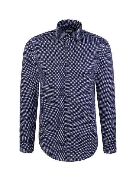 SEIDENSTICKER Slim Fit Camicia Blu scuro New Kent Twill