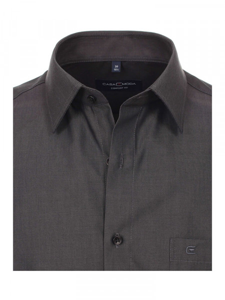CASAMODA Comfort Fit Camicia Antracite Kent Popeline - Vista 1