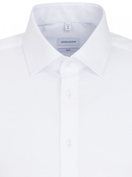 SEIDENSTICKER Slim Fit Camicia Bianco Business Kent Original - Vista 2