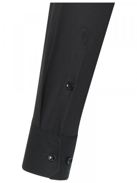 SEIDENSTICKER Extra Slim Fit Camicia Nero Business Kent Popeline - Vista 1