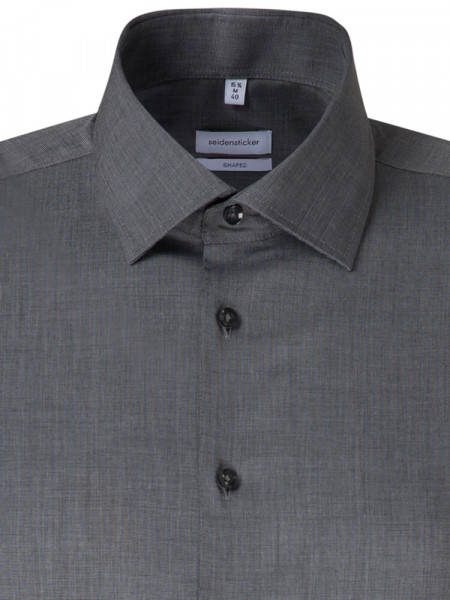 SEIDENSTICKER Tailored Fit Camicia Antracite Business Kent Fil à Fil - Vista 2