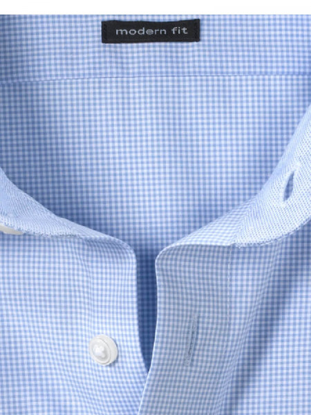OLYMP Regular Fit Camicia Azzurro New Kent Popeline - Vista 1