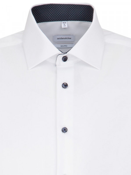 SEIDENSTICKER Tailored Fit Camicia Bianco Business Kent Popeline - Vista 2