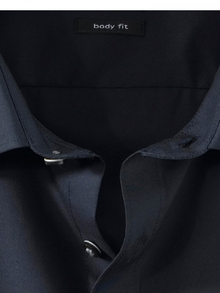 OLYMP Slim Fit Camicia Marino New York Kent Uni Stretch - Vista 1