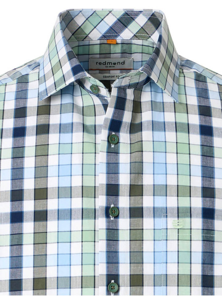 REDMOND Comfort Fit Camicia Verde Kent Struktur - Vista 1