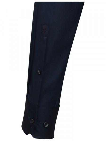 SEIDENSTICKER Tailored Fit Camicia Blu scuro Business Kent Struktur - Vista 1