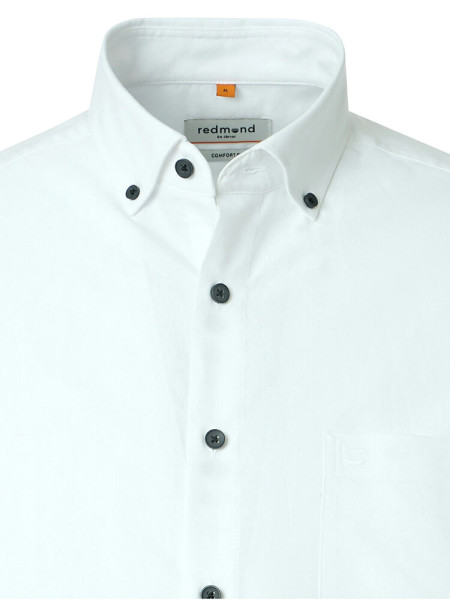 REDMOND Comfort Fit Camicia Bianco Button-Down Fein Oxford - Vista 1