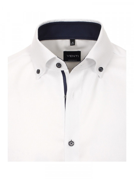 VENTI Regular Fit Camicia Bianco Button-Down Dobby - Vista 1