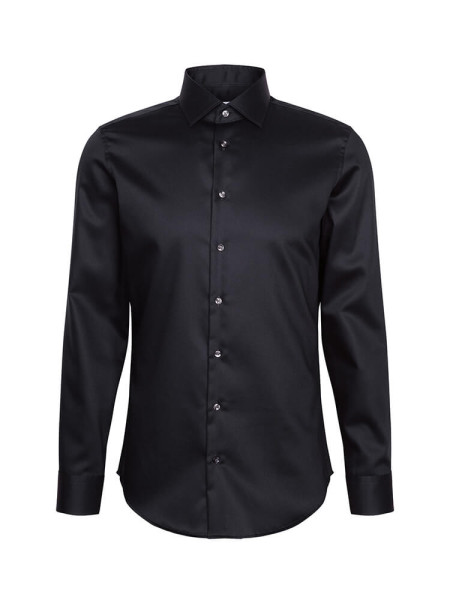 SEIDENSTICKER Slim Fit Camicia Nero New Kent Twill