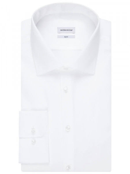 SEIDENSTICKER Slim Fit Camicia Bianco Business Kent Original - Vista 4