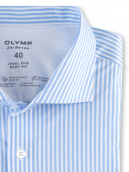 OLYMP Slim Fit Camicia Blu scuro Kent Jersey