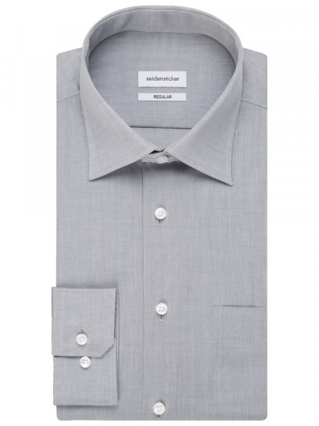 SEIDENSTICKER Regular Fit Camicia Grigio Business Kent Chambray - Vista 4