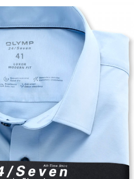 OLYMP Regular Fit Camicia Azzurro New Kent Jersey