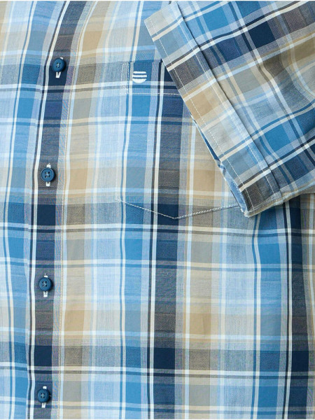 REDMOND Comfort Fit Camicia Azzurro Button-Down Hyperflex Dobby - Vista 2