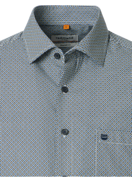 REDMOND Regular Fit Camicia Antracite Kent Print - Vista 1