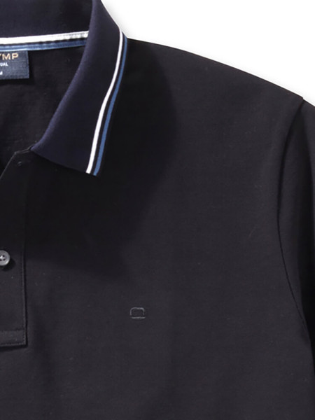 OLYMP Polo Nero Piqué