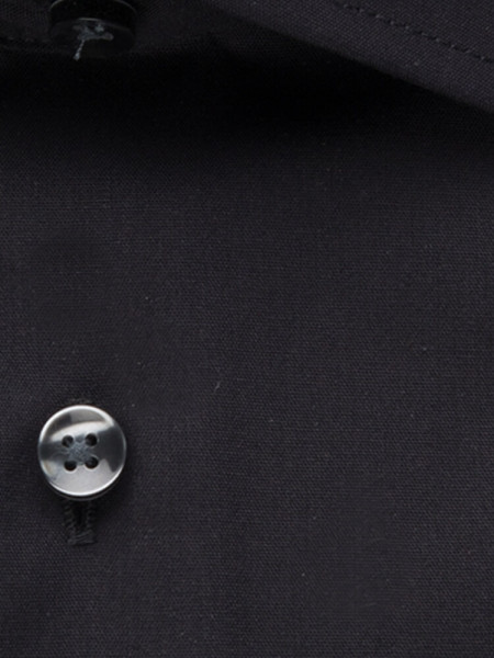 SEIDENSTICKER Tailored Fit Camicia Nero Business Kent Popeline - Vista 3