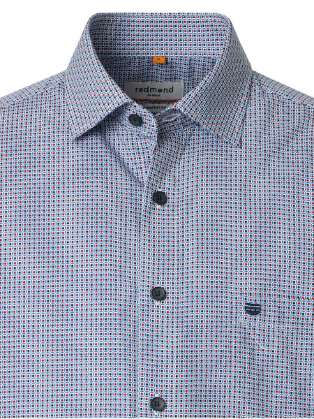 REDMOND Comfort Fit Camicia Rosso Kent Print - Vista 1