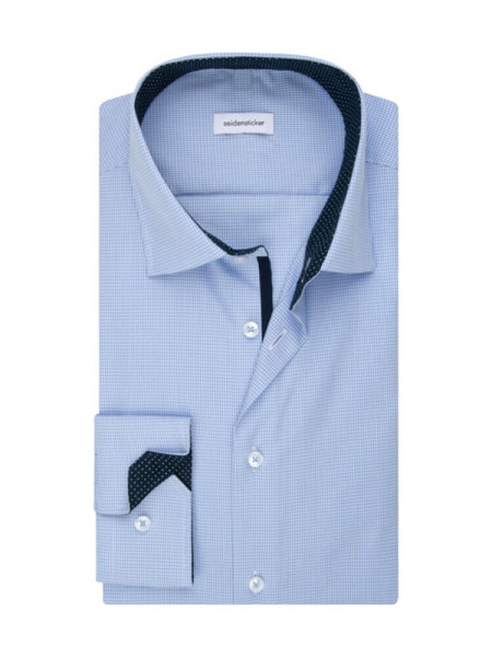 SEIDENSTICKER Slim Fit Camicia Blu medio Business Kent Popeline - Vista 1