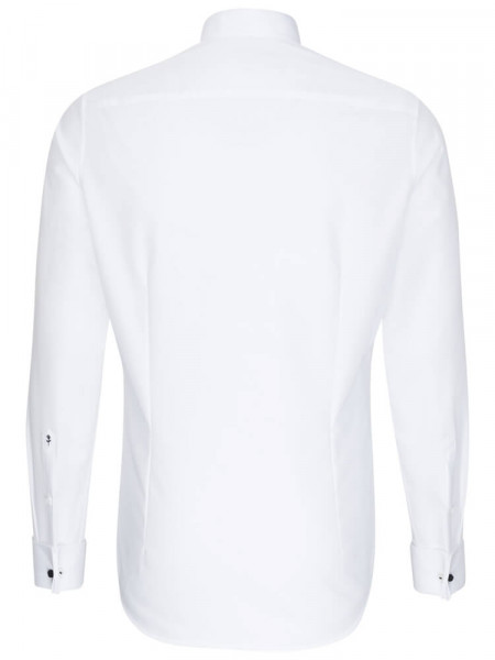SEIDENSTICKER Slim Fit Camicia Bianco Kläppchen Popeline