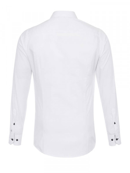 PURE Extra Slim Fit Camicia Bianco Modern Kent Popeline