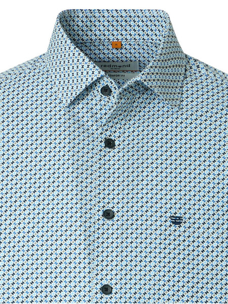 REDMOND Comfort Fit Camicia Azzurro Kent Print - Vista 1