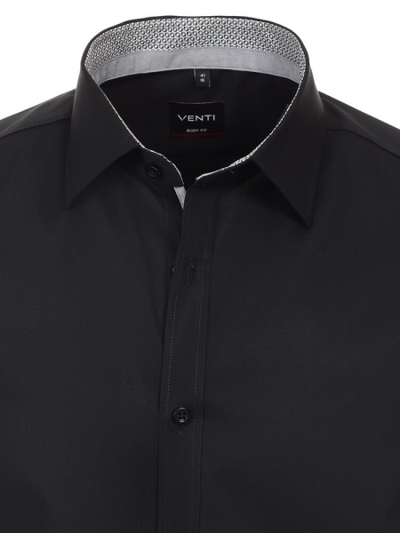 VENTI Slim Fit Camicia Nero Kent Easy Care  - Vista 1