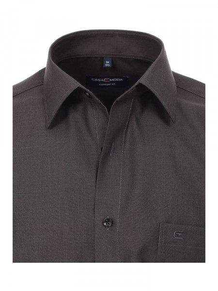CASAMODA Comfort Fit Camicia Antracite Kent Popeline - Vista 1