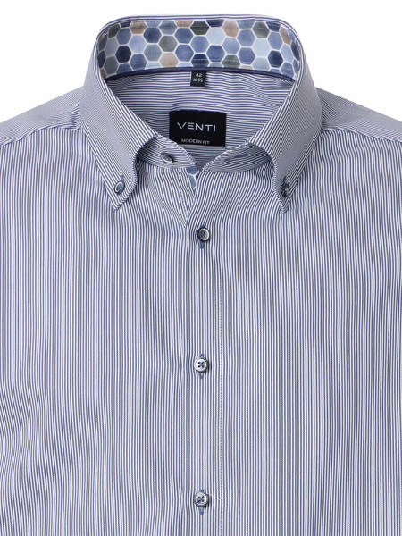 VENTI Regular Fit Camicia Blu scuro Button-Down Struktur - Vista 1