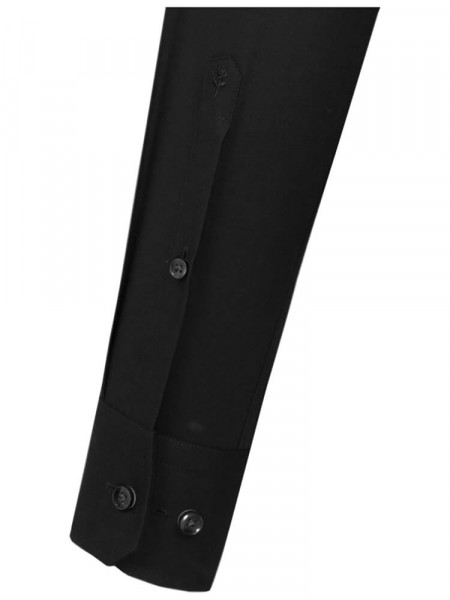 SEIDENSTICKER Regular Fit Camicia Nero Business Kent Popeline - Vista 1