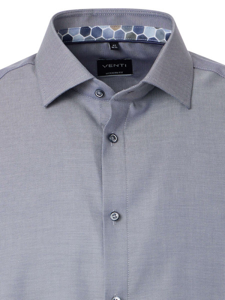 VENTI Regular Fit Camicia Antracite Kent Popeline - Vista 1