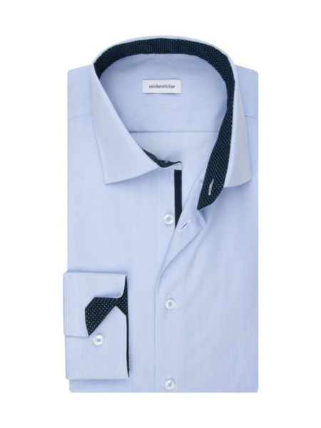 SEIDENSTICKER Slim Fit Camicia Azzurro Business Kent Popeline - Vista 1