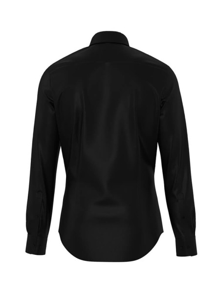 SEIDENSTICKER Tailored Fit Camicia Nero New Kent Satin  - Vista 1