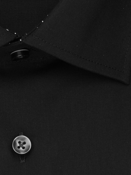 SEIDENSTICKER Regular Fit Camicia Nero Business Kent Popeline - Vista 3