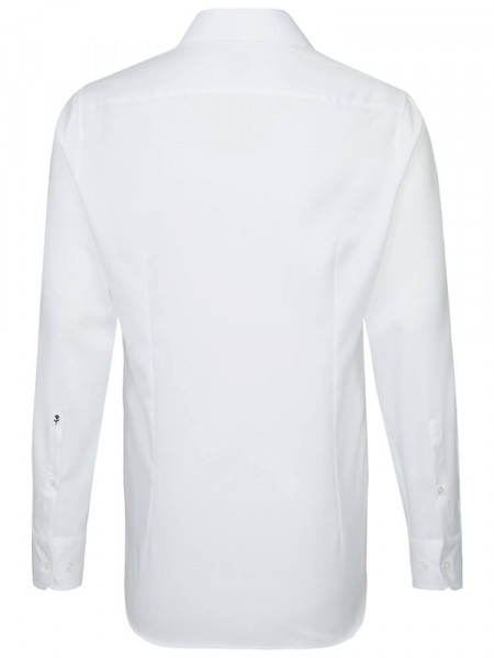 SEIDENSTICKER Slim Fit Camicia Bianco Business Kent Struktur