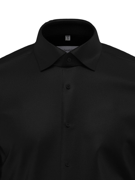SEIDENSTICKER Tailored Fit Camicia Nero New Kent Satin  - Vista 2