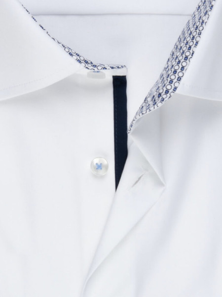 SEIDENSTICKER Slim Fit Camicia Bianco Business Kent Popeline - Vista 2